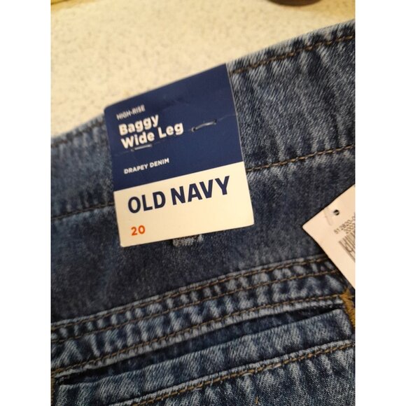 New Old Navy Womens Baggy Wide Leg Loose Comfy Retro Size 20 Denim Jeans - Picture 6 of 7